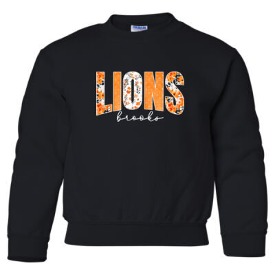 Floral Lions white - Heavy Blend Youth Crewneck Sweatshirt Thumbnail