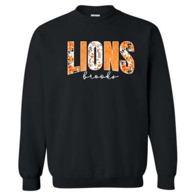 Floral Lions white - Heavy Blend Crewneck Sweatshirt Thumbnail
