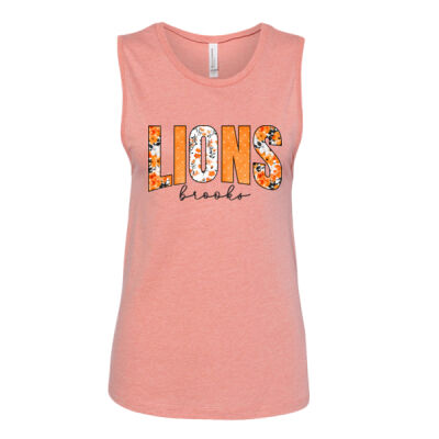 Floral Lions black - Women's Jersey Muscle Tank Thumbnail