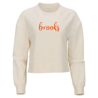 EMB Brooks orange - Women's Ribbed Knit Cropped Boxy Crew Thumbnail