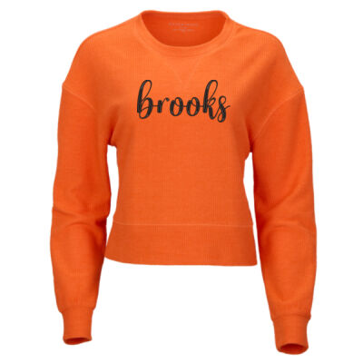 EMB Brooks black - Women's Ribbed Knit Cropped Boxy Crew Thumbnail
